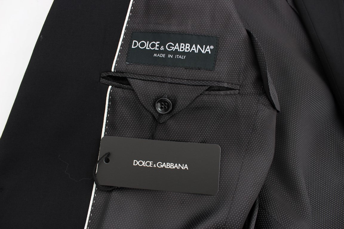 Black wool slim fit blazer