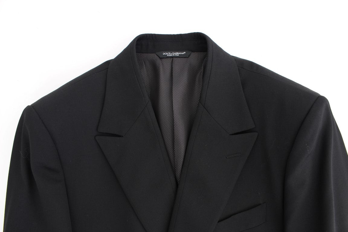 Black wool slim fit blazer