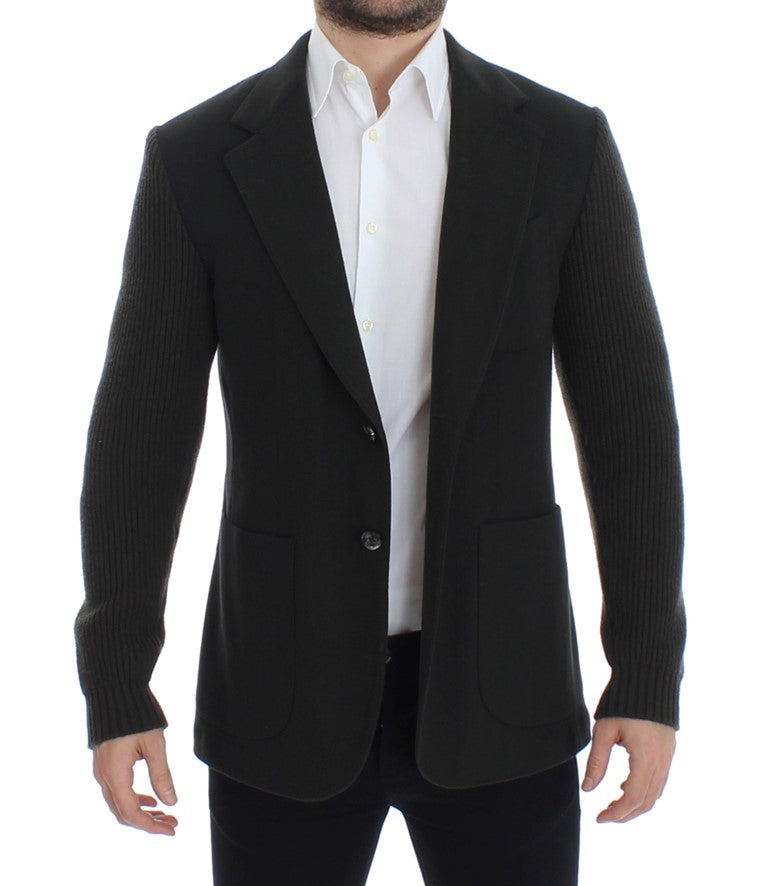 Green cashmere two button blazer
