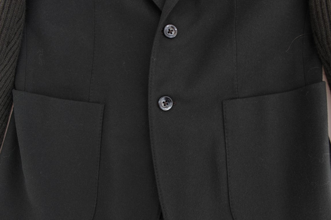 Green cashmere two button blazer