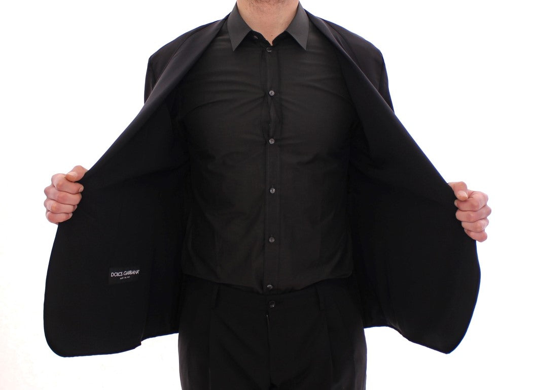 Black silk slim fit blazer