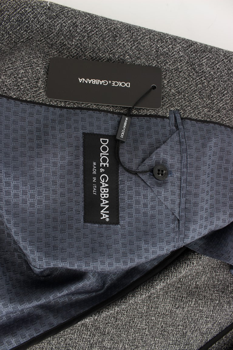 Gray wool double breasted blazer