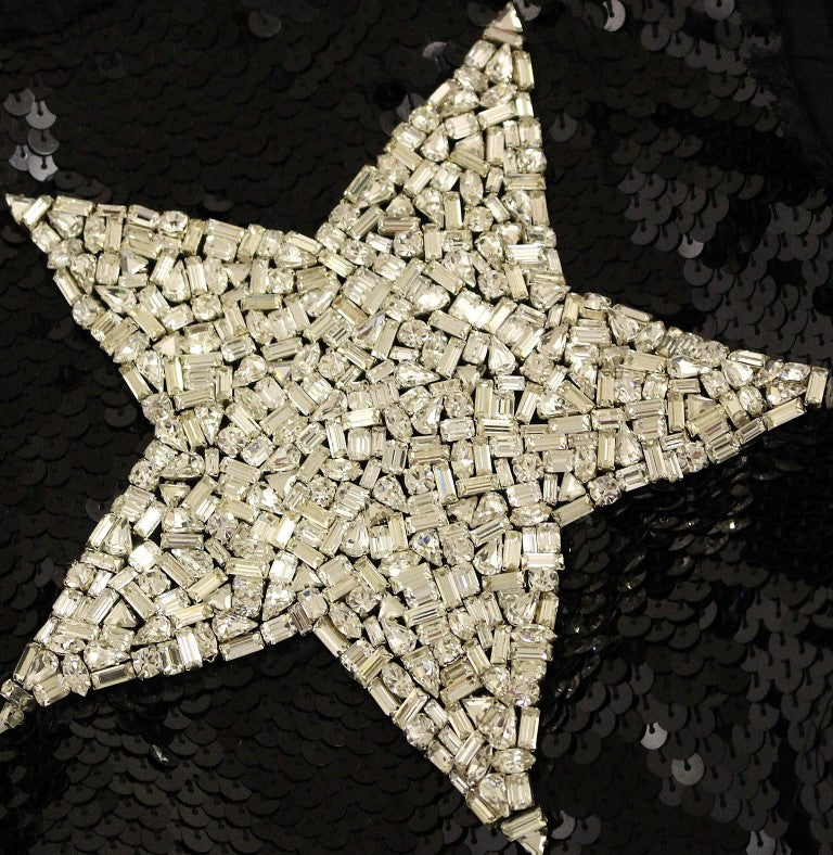 Masterpiece black crystal swarovski stars sheath dress