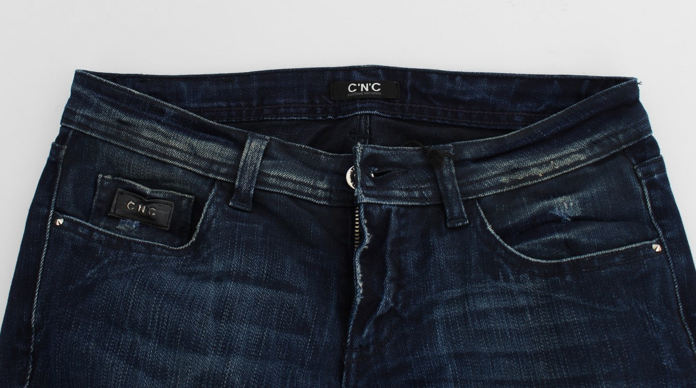 Blue Wash Cotton Slim Fit Skinny Jeans
