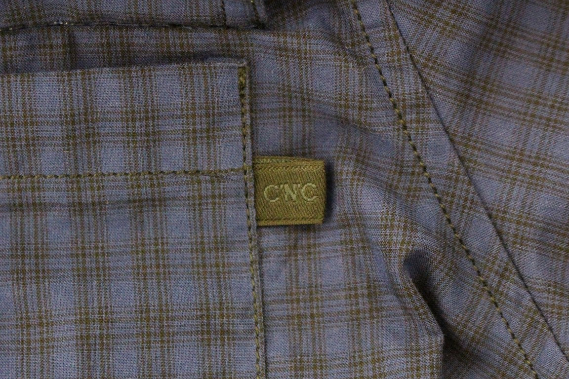 Blue checkered cotton shirt