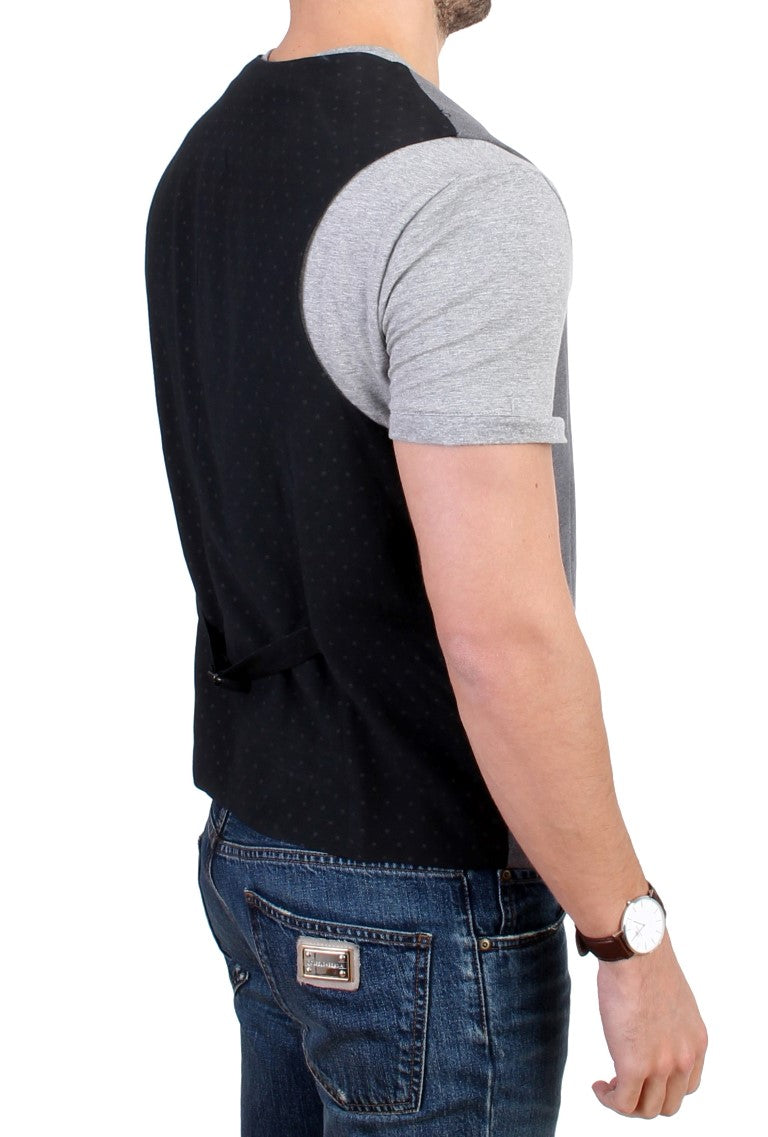 Gray cotton blend casual vest