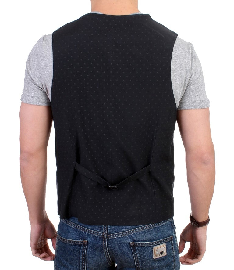 Gray cotton blend casual vest