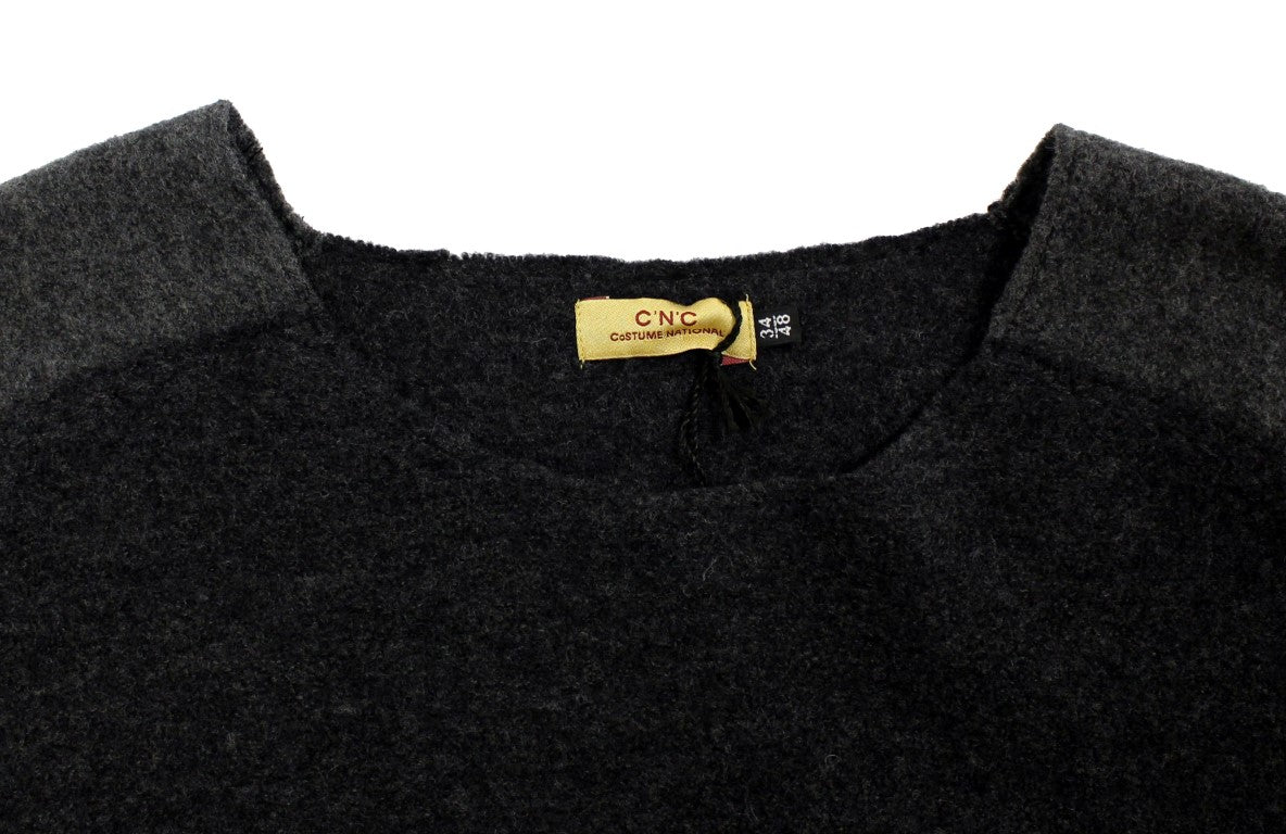Gray wool crewneck sweater
