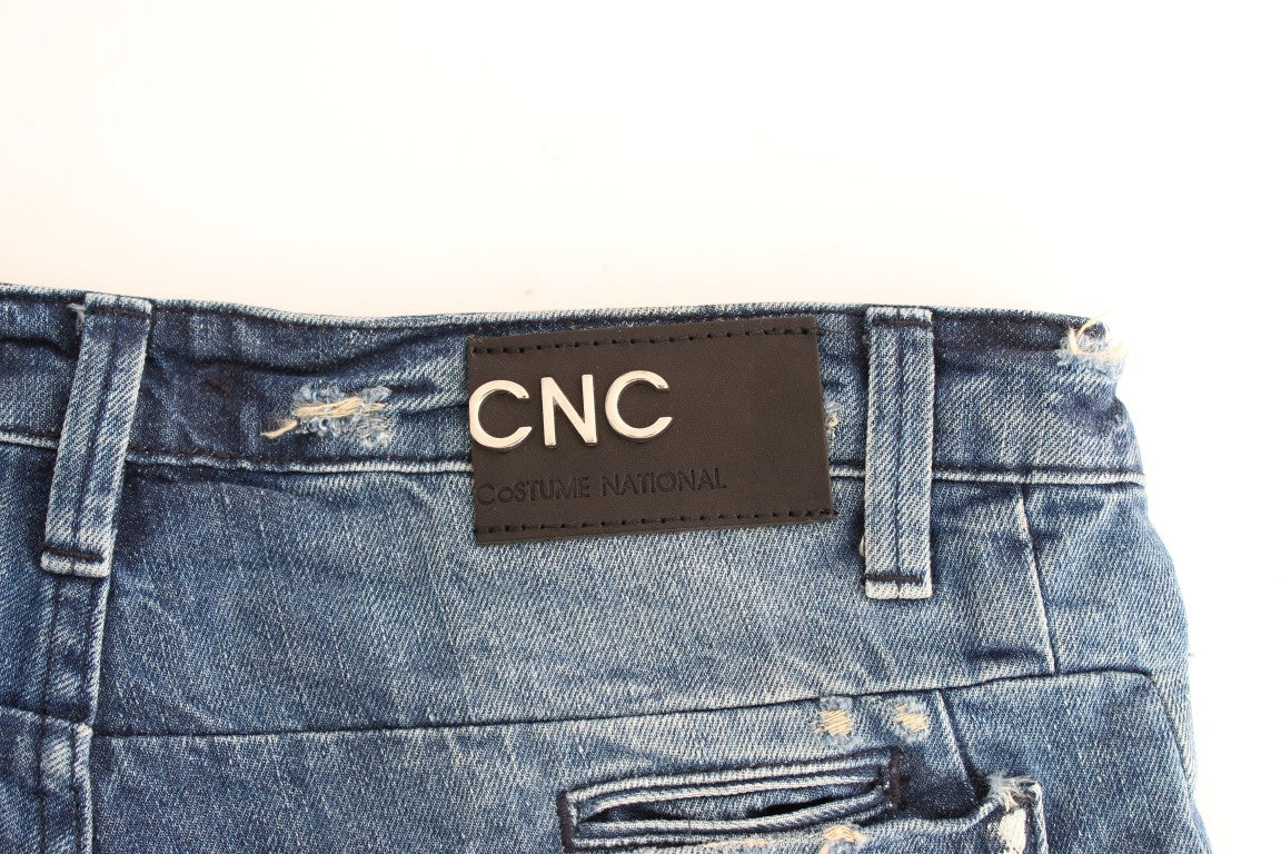 Blue distressed boyfriend jeans