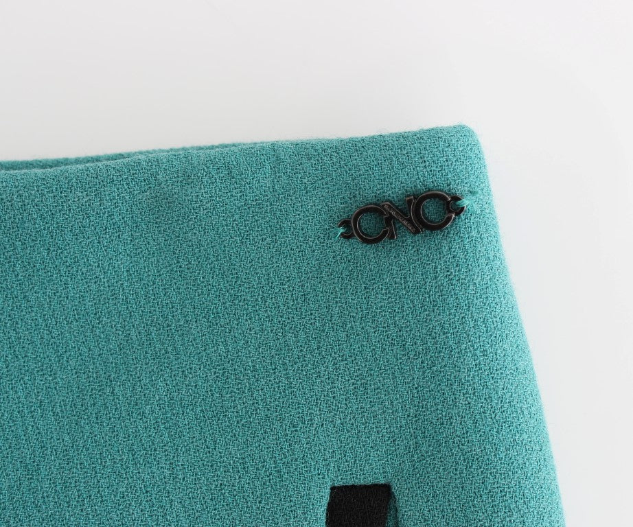 Blue wrap mini skirt