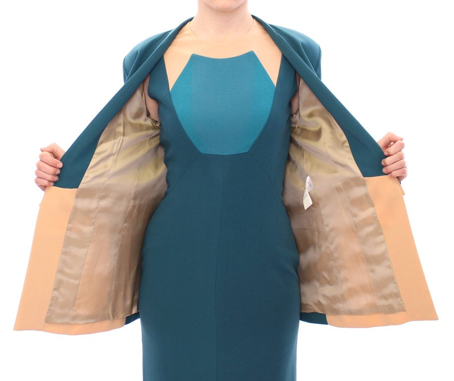 Blue stretch blazer jacket