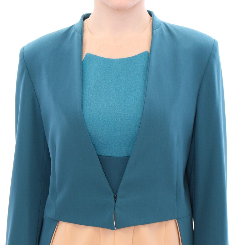 Blue stretch blazer jacket