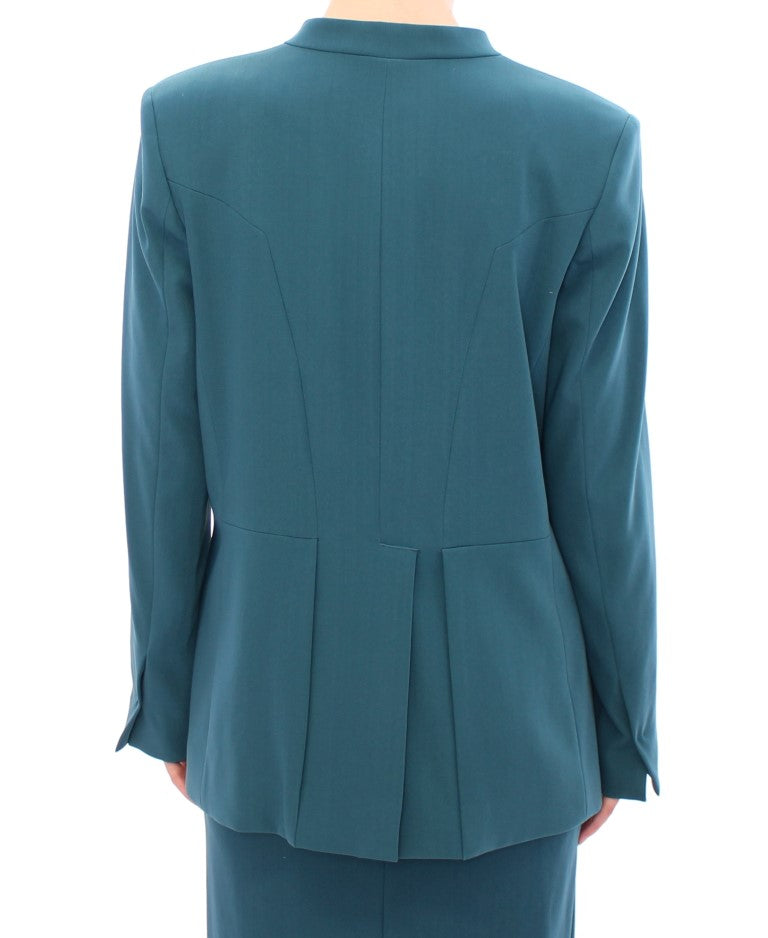 Blue stretch blazer jacket