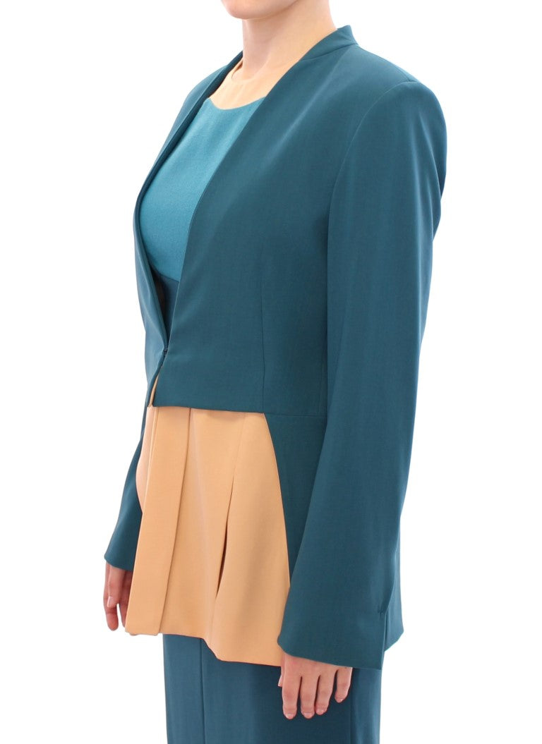 Blue stretch blazer jacket