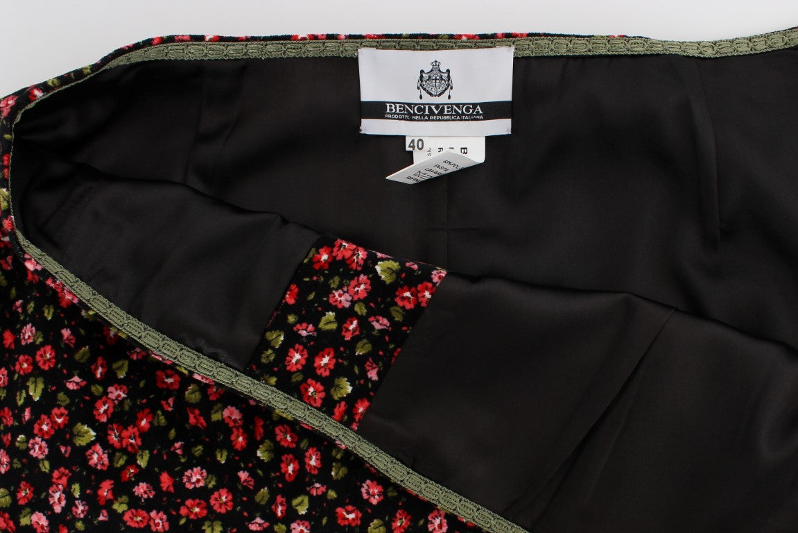 Black Multicolor Floral Suit