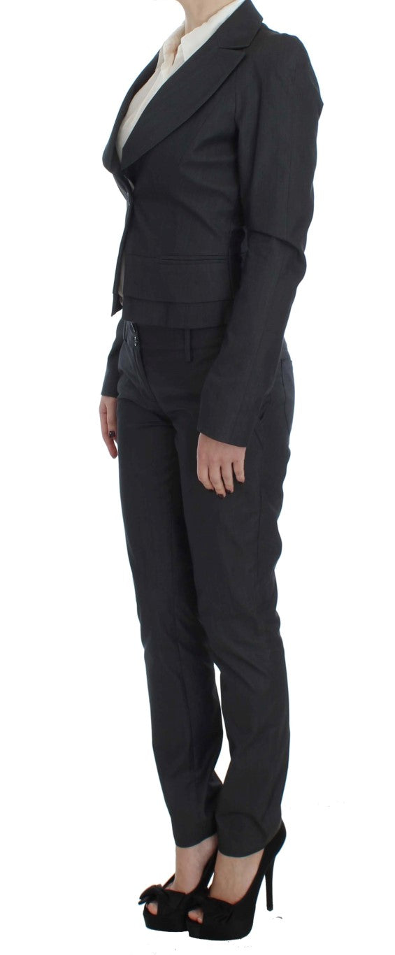 Gray One Button Two Piece Suit