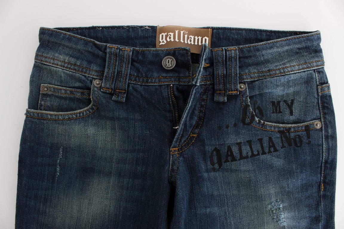Blue Wash Cotton Blend Slim Fit Jeans