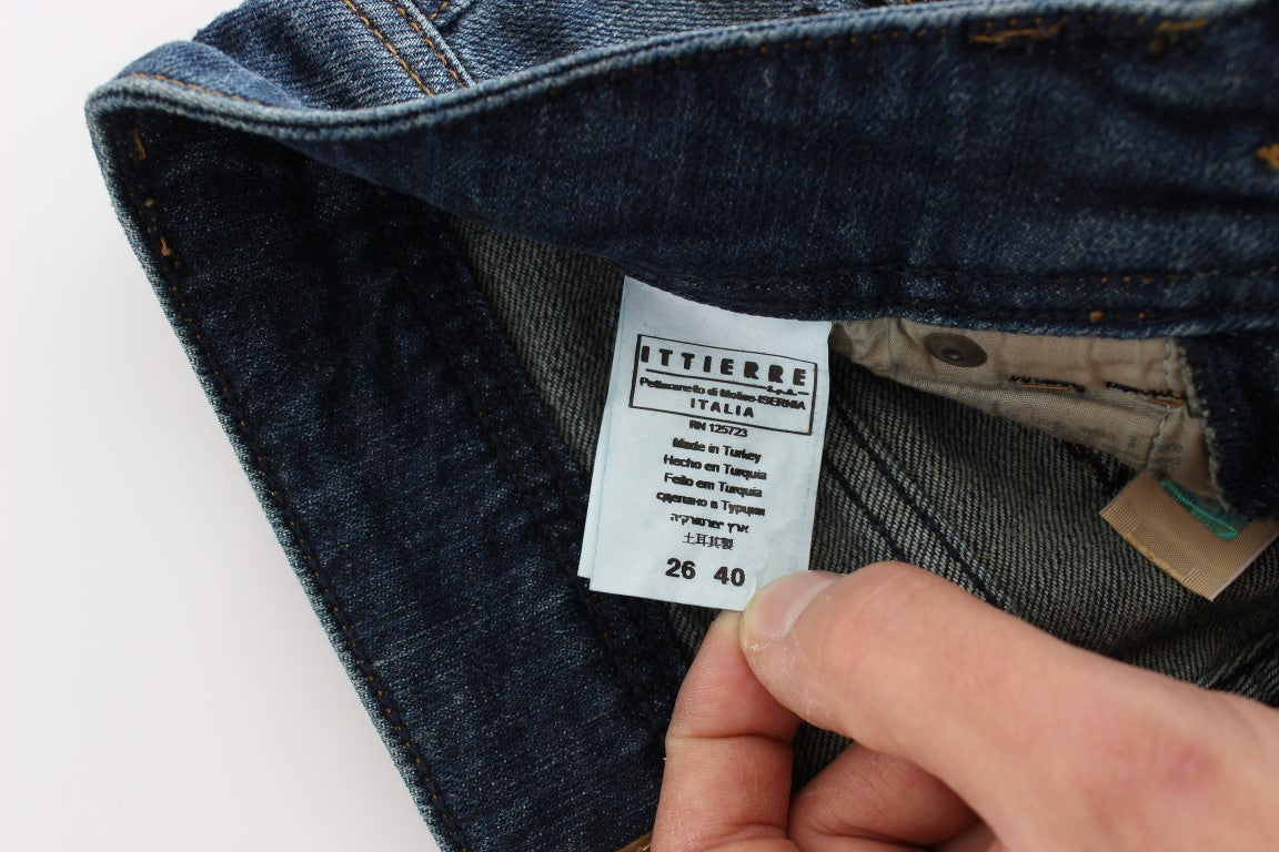 Blue Wash Cotton Blend Slim Fit Jeans
