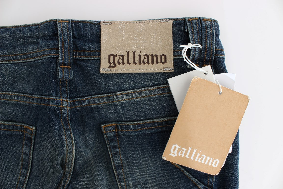 Blue Wash Cotton Blend Slim Fit Jeans