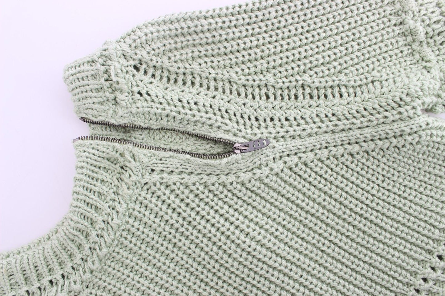 Green Cropped Knit Sweater Knitted Jumper