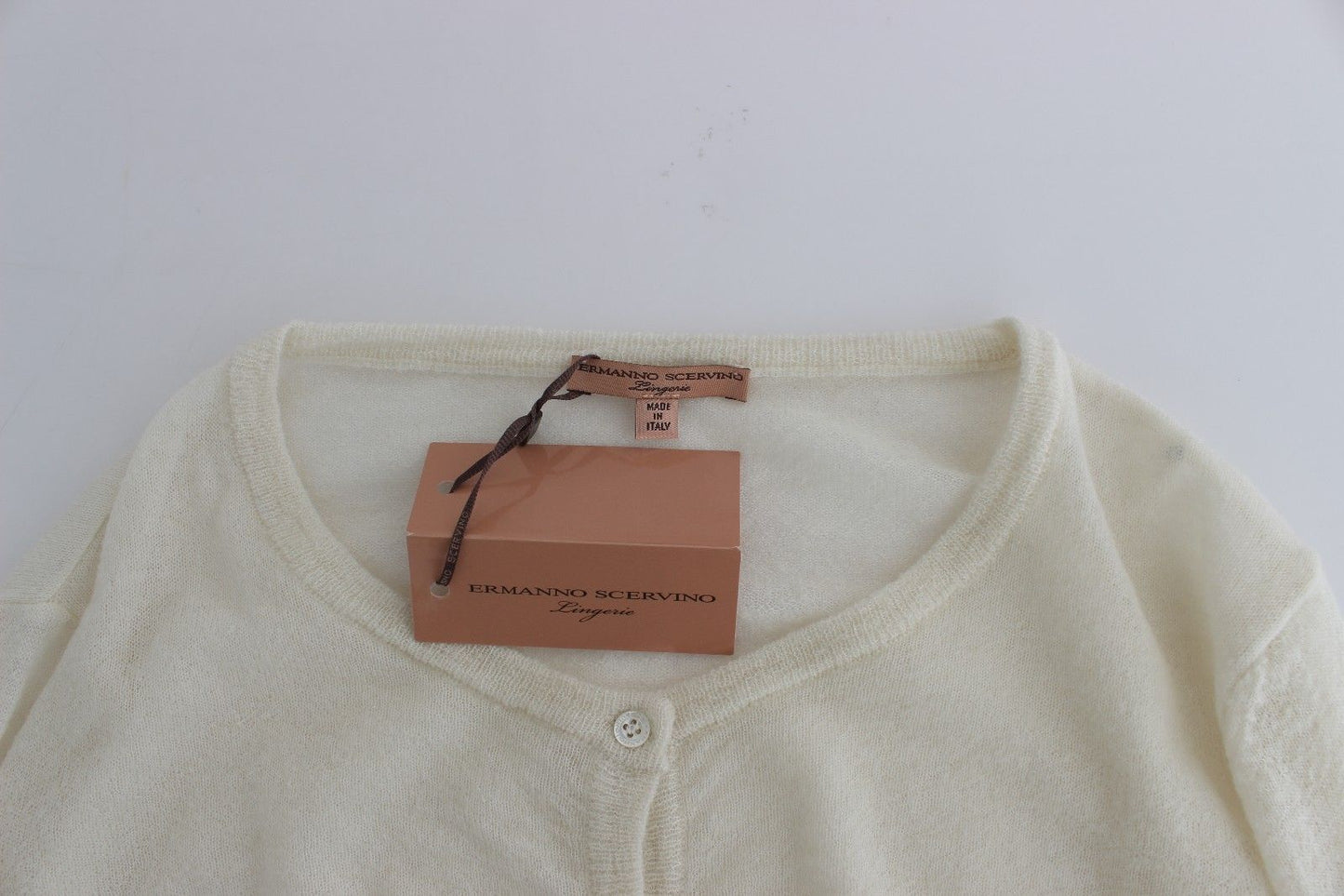 Lingerie Knit Cropped Wool Sweater Cardigan