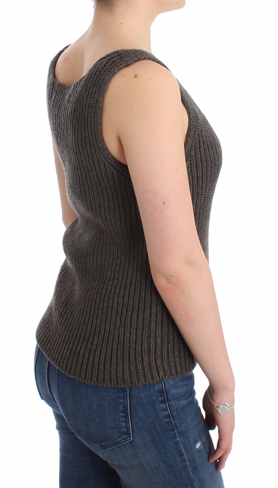 Gray Knit Top Knitted Sweater Merino Wool