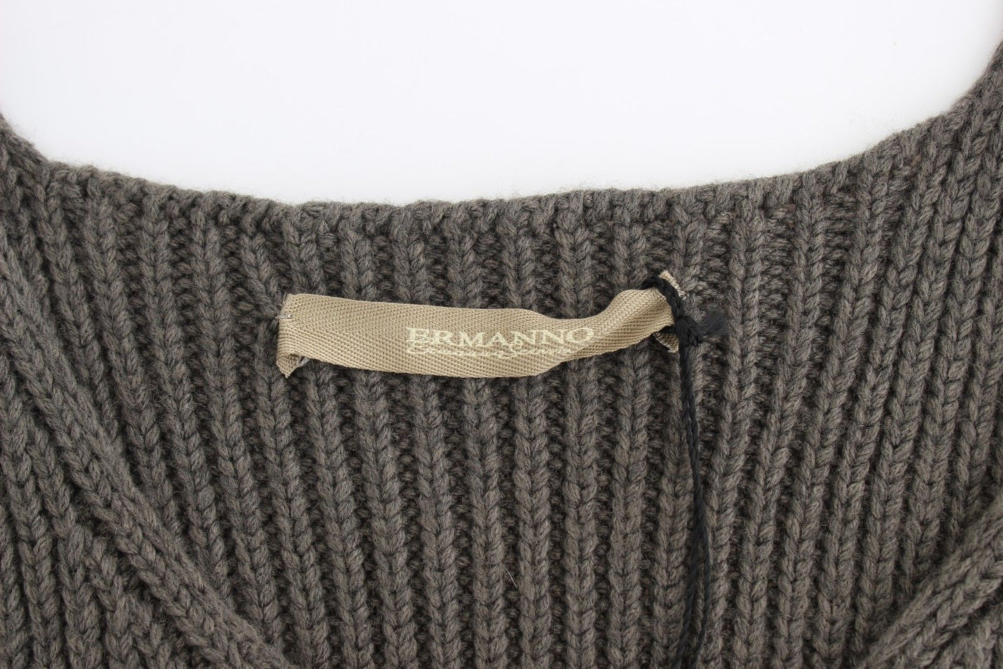 Gray Knit Top Knitted Sweater Merino Wool