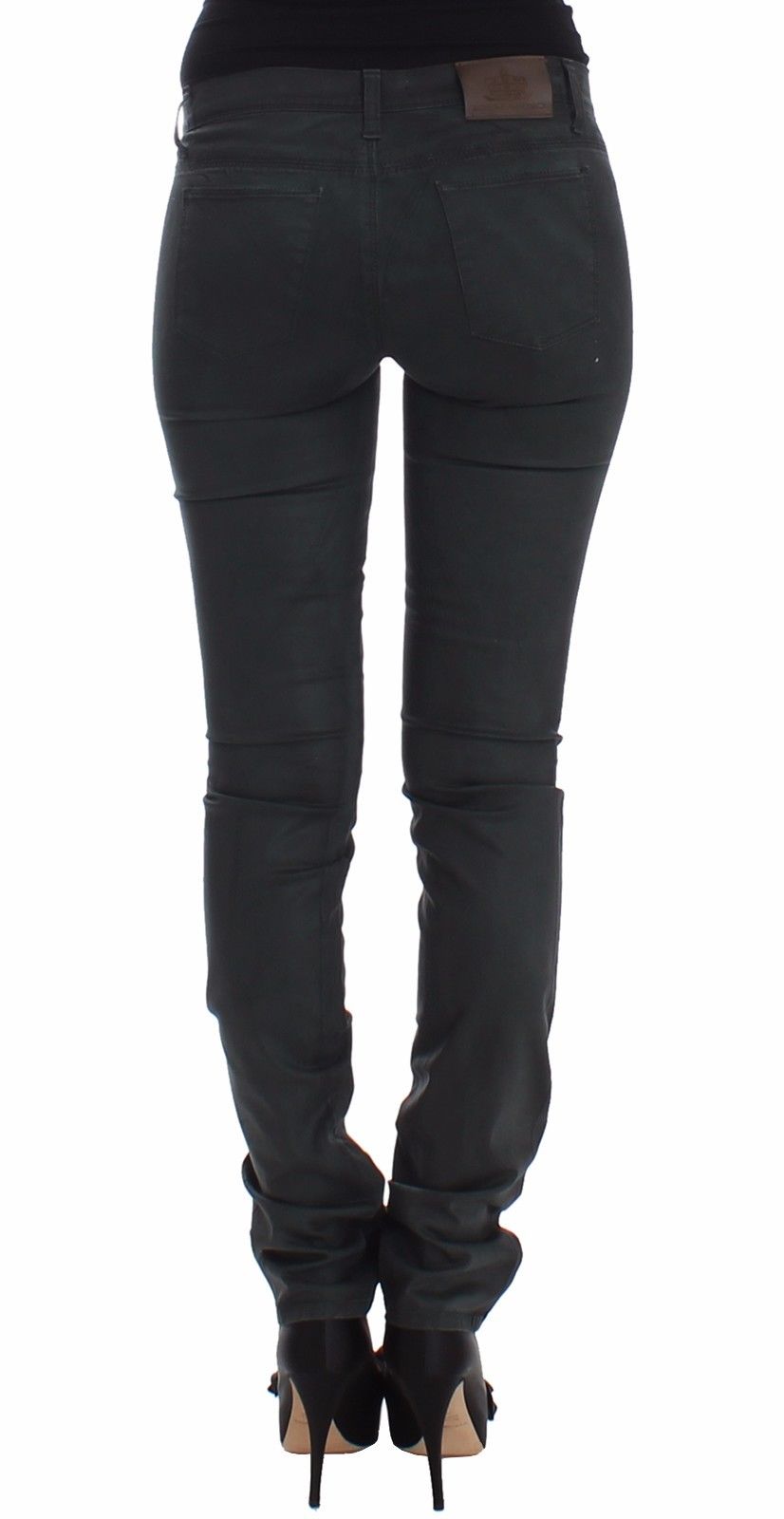 Green Slim Jeans Denim Pants Straight Leg Stretch