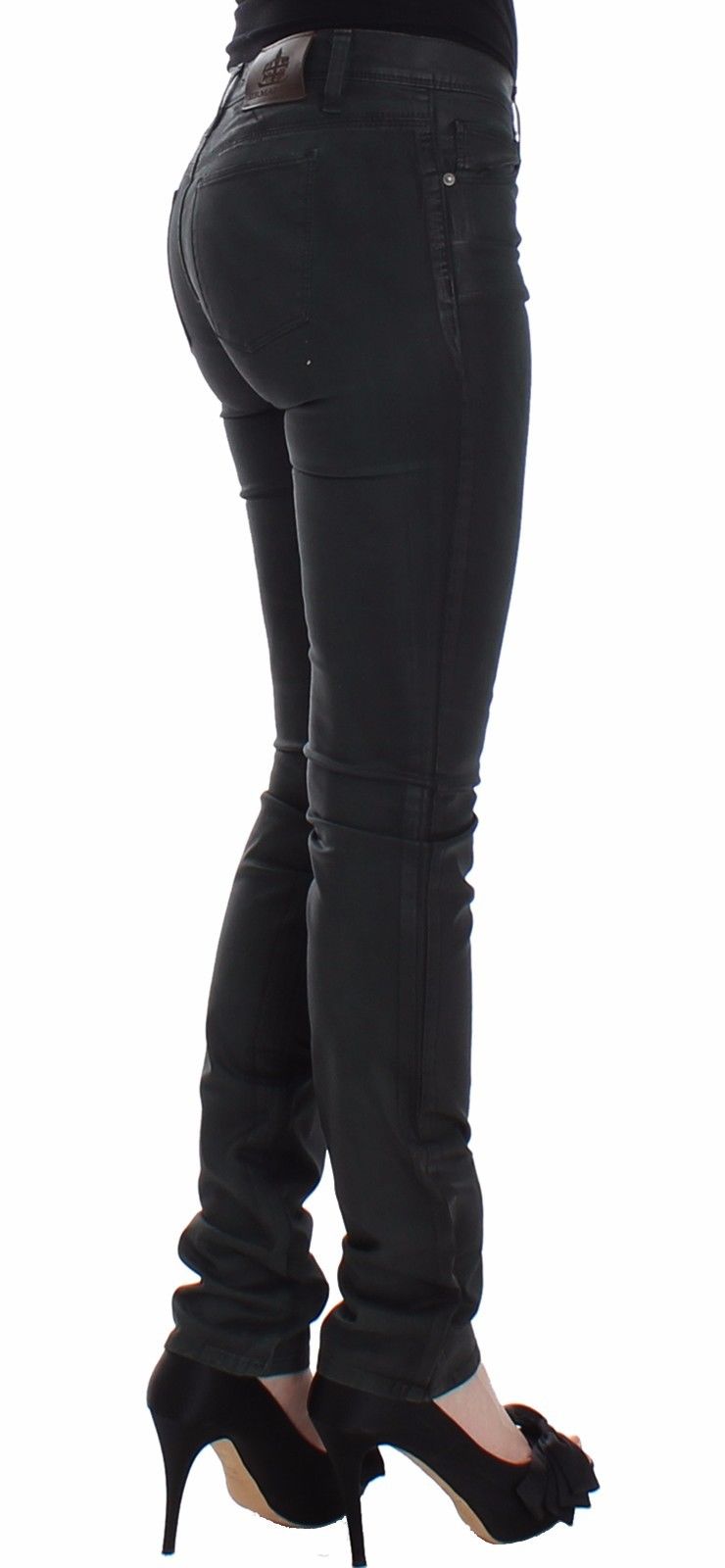 Green Slim Jeans Denim Pants Straight Leg Stretch