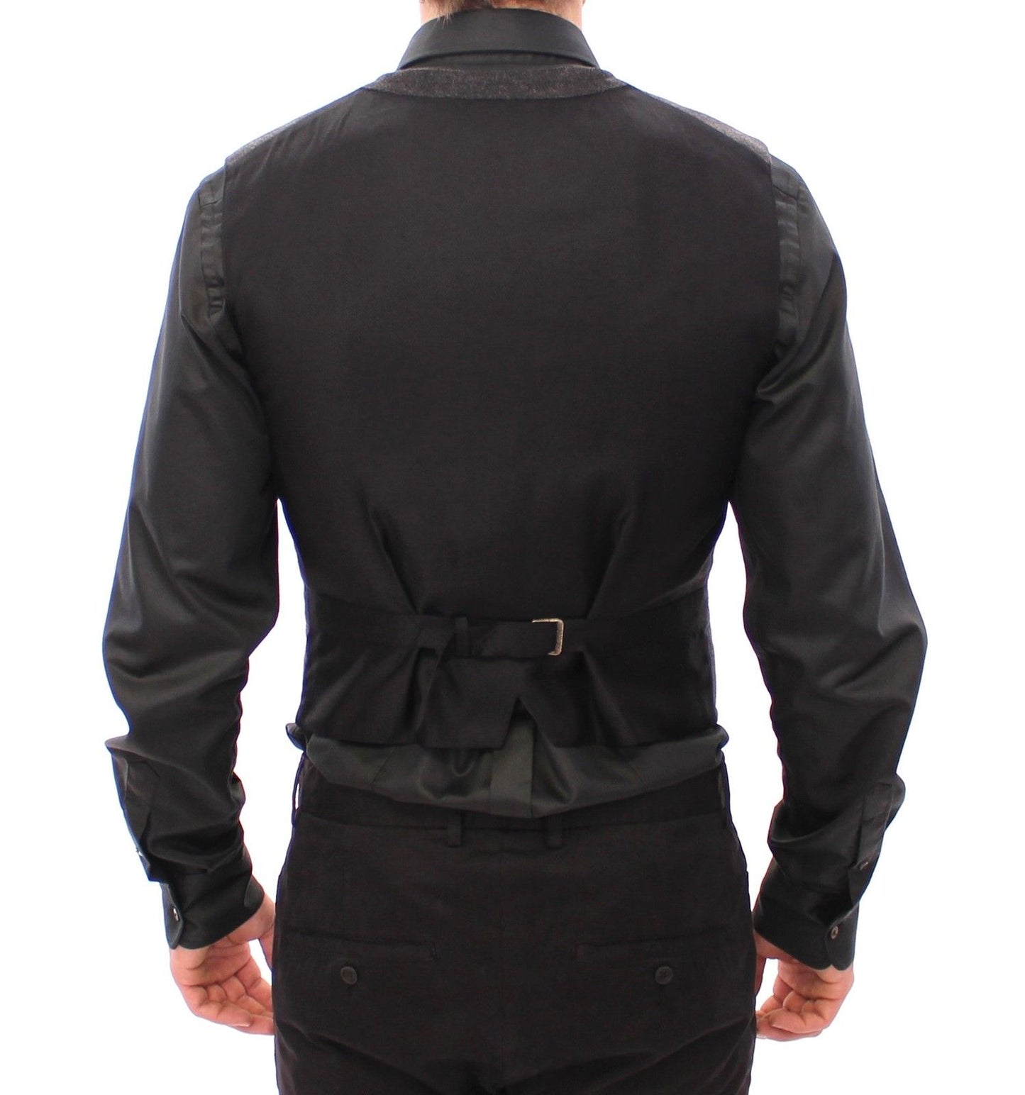 Gray Wool Blend Vest Gilet Weste