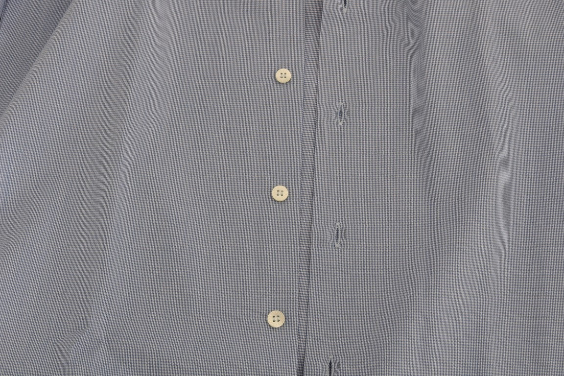 Blue Cotton Slim Fit Dress Shirt