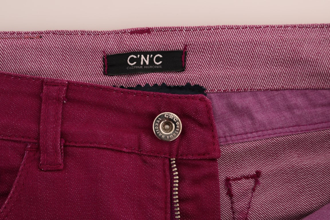 Purple Cotton Stretch Slim Denim Jeans