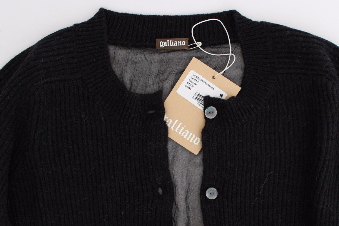Black wool cardigan