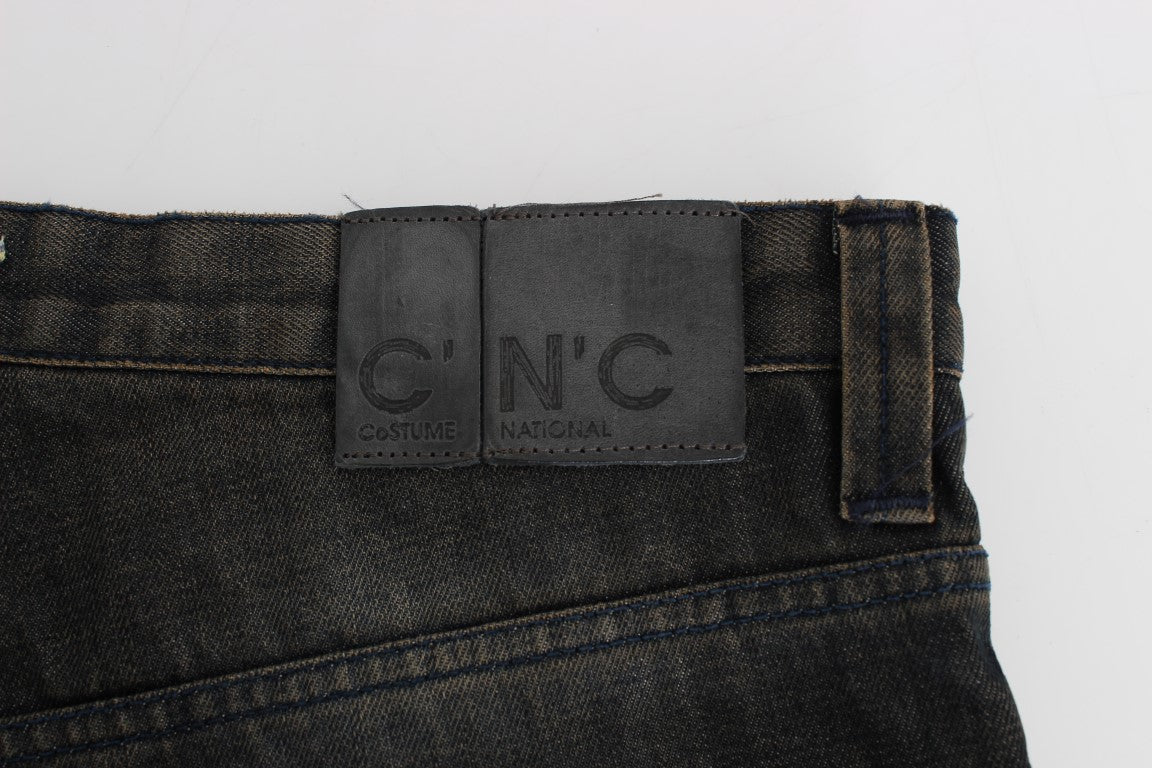 Gray Wash Slim Fit Cotton Denim Jeans