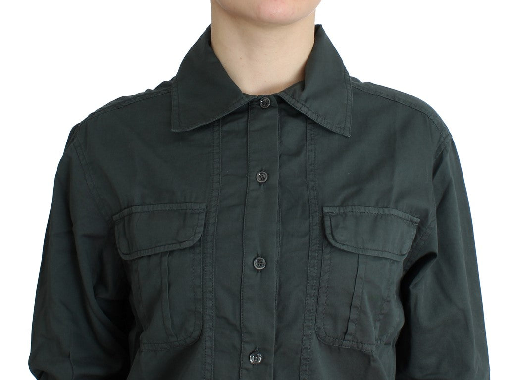 Gray button down shirt