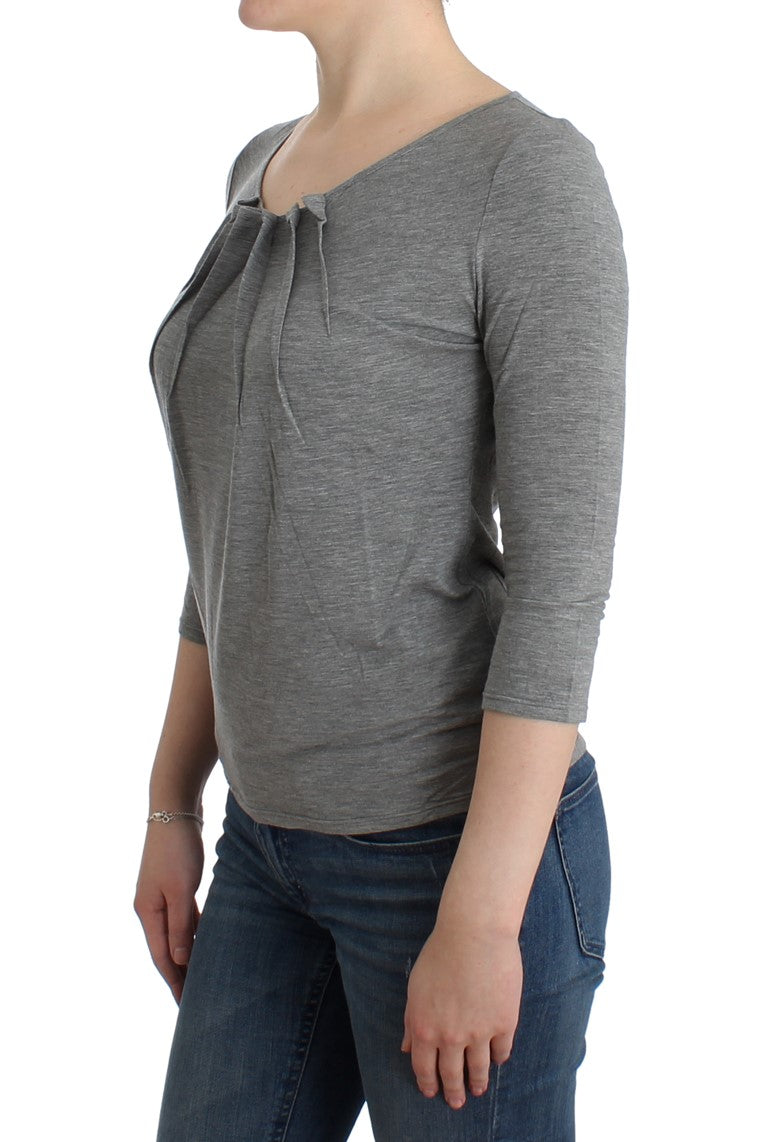Gray 3/4 sleeves jumper top