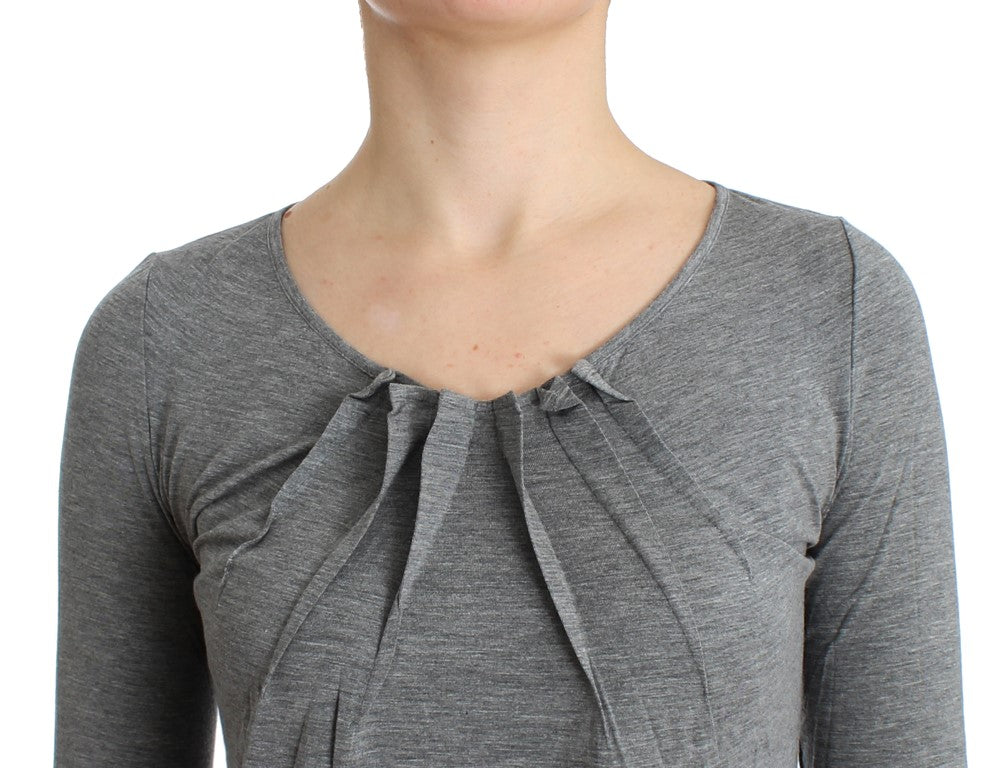 Gray 3/4 sleeves jumper top
