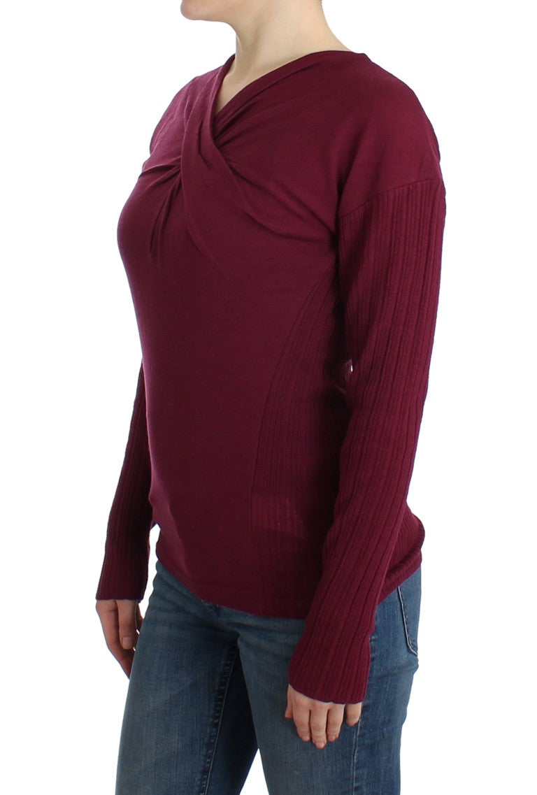 Purple knitted wool sweater