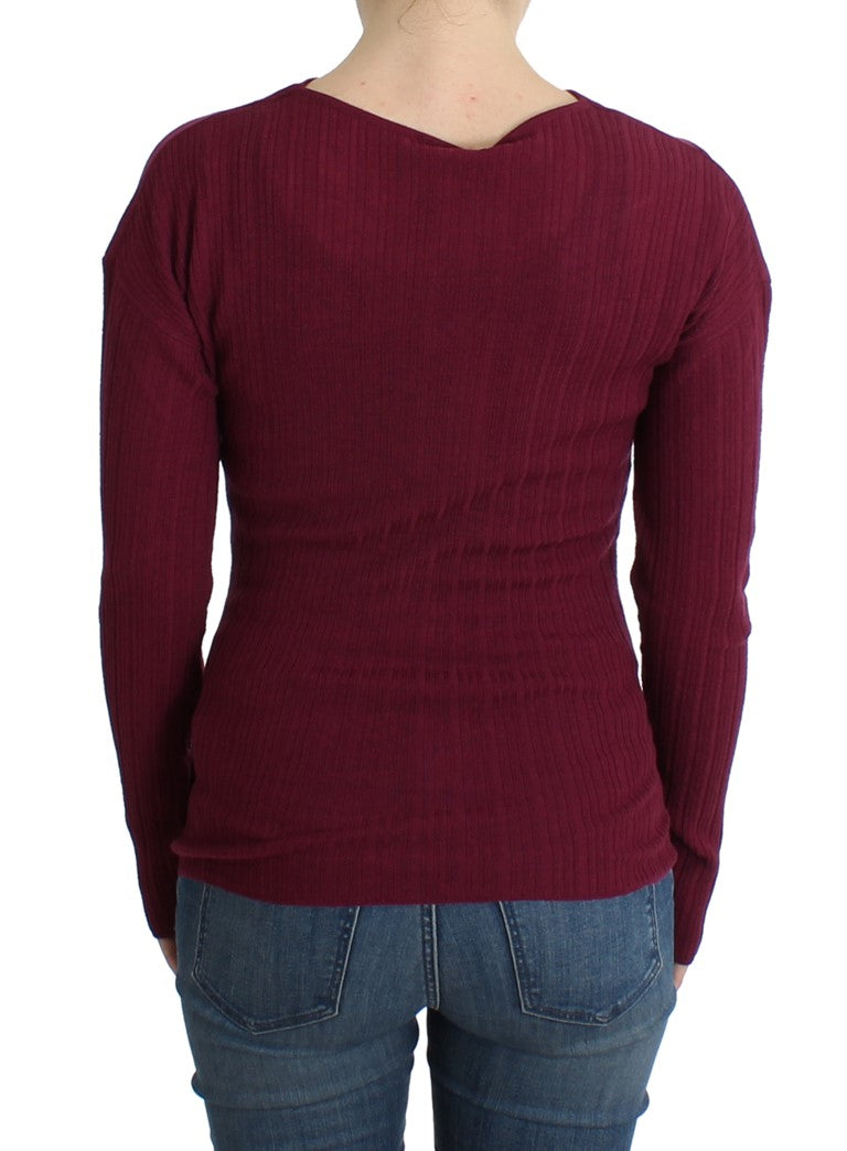 Purple knitted wool sweater