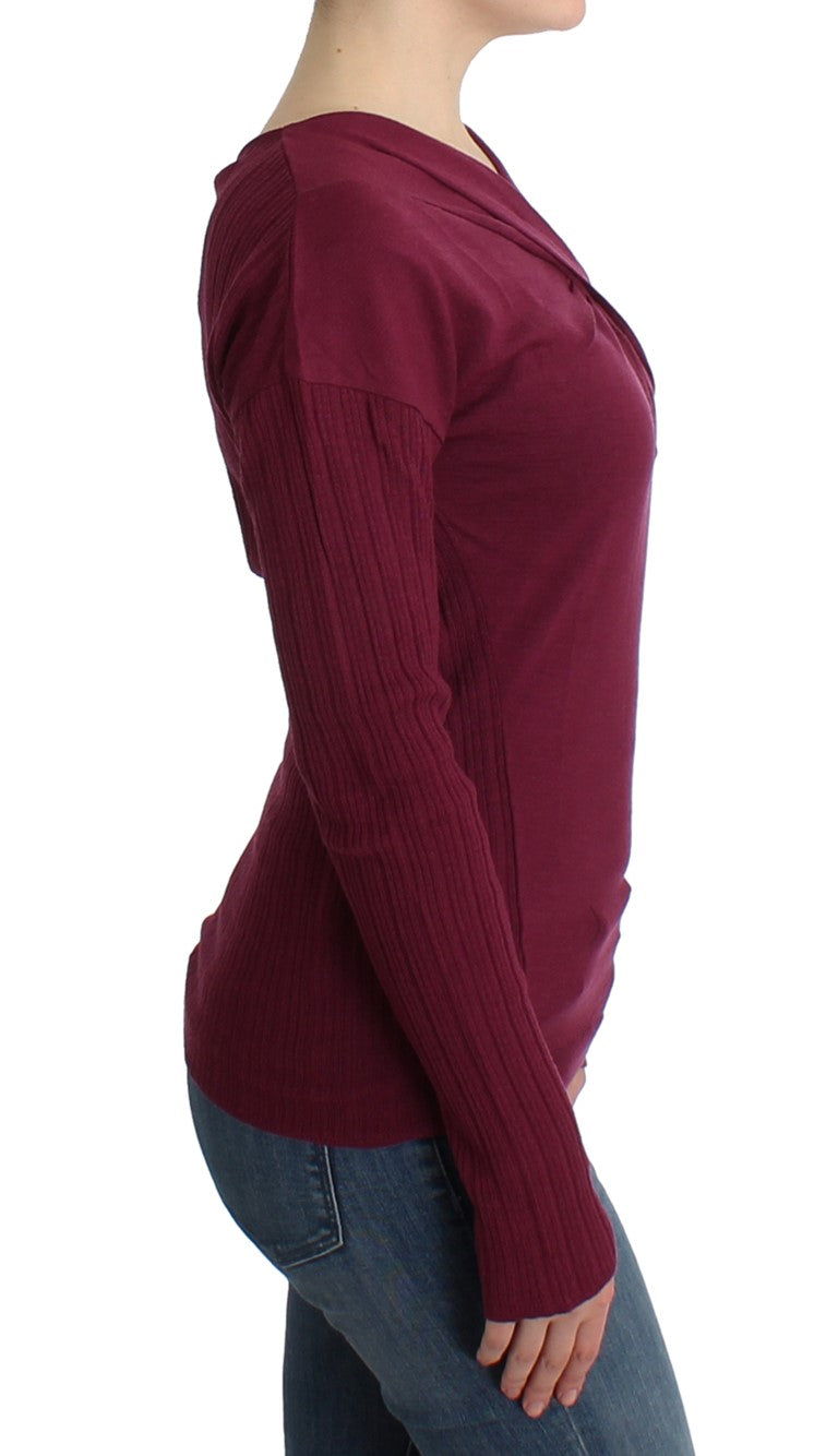 Purple knitted wool sweater