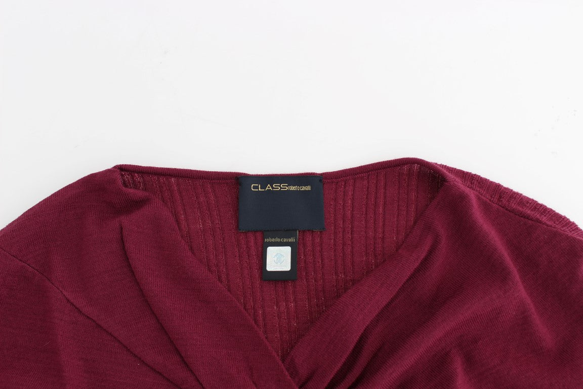 Purple knitted wool sweater
