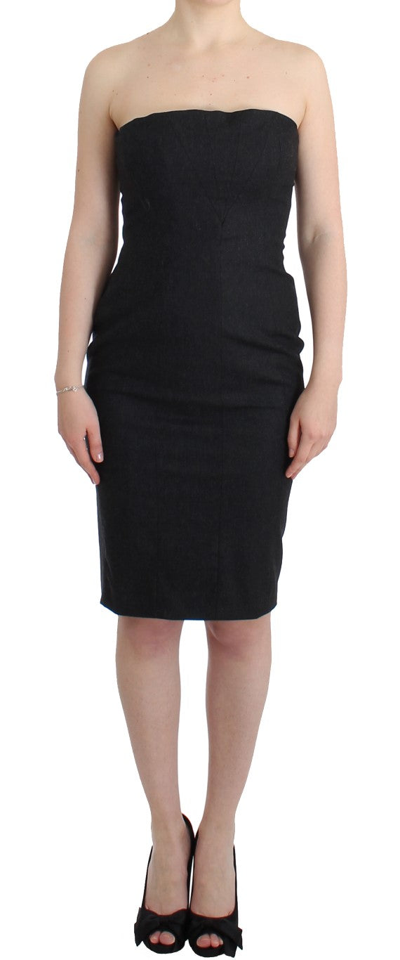 Gray strapless dress