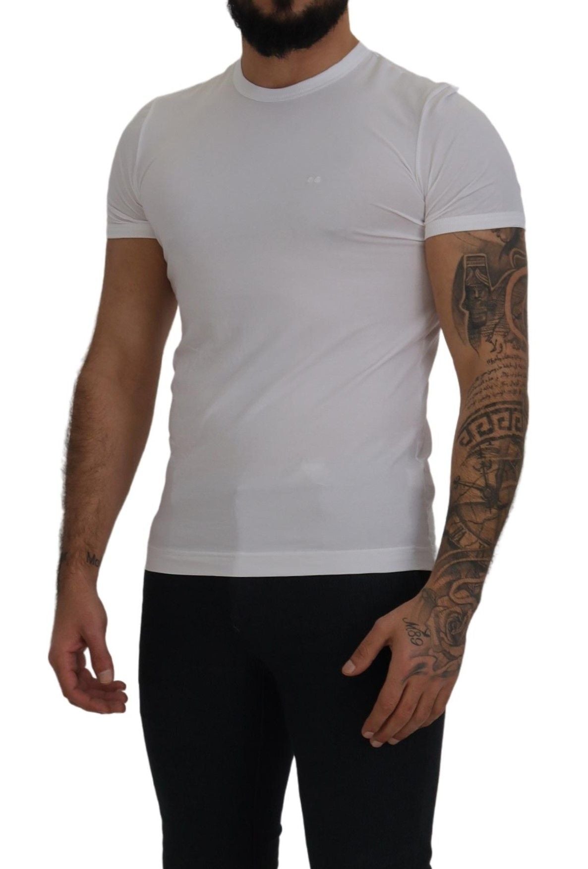 White Crewneck Short Sleeve Cotton T-shirt