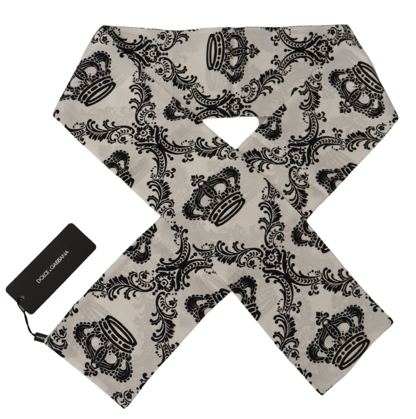 White Crown Printed Scarf Neck Warm Shawl Scarf