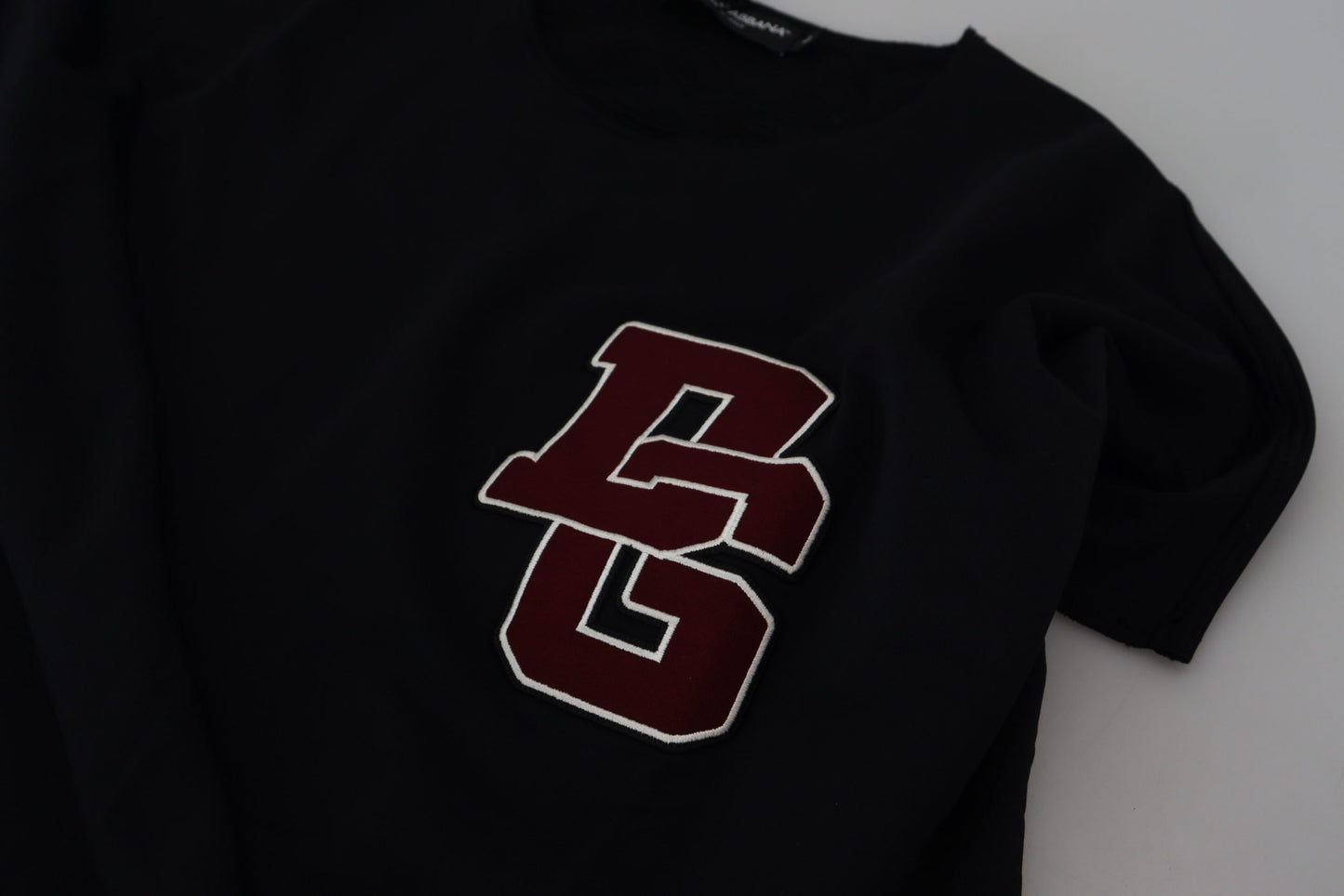 Black DG Logo Print Round Neck T-shirt