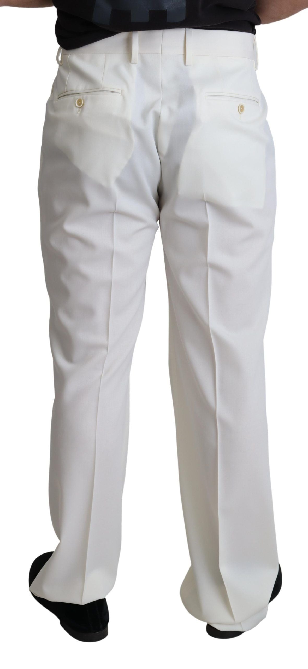 White Virgin Wool Dress Formal Trouser Pants