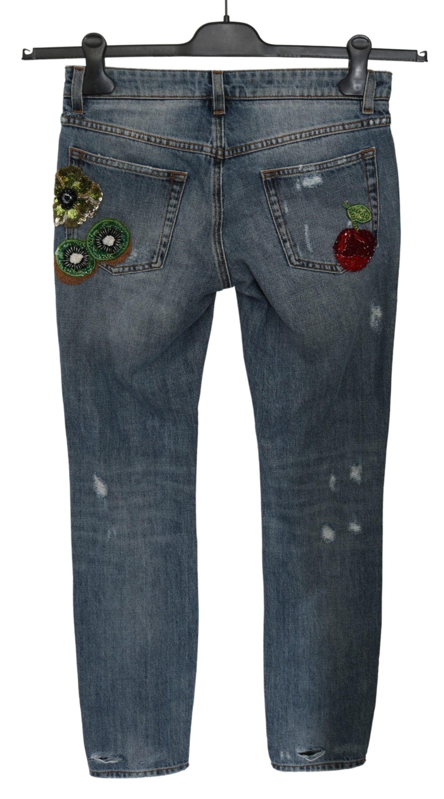 Blue Ripped PRETTY Trouser Cotton Jeans