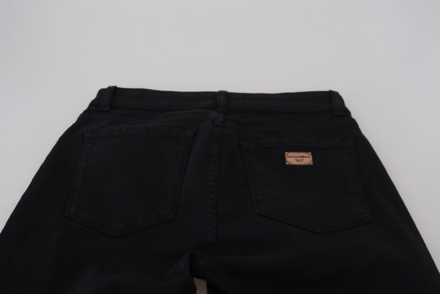 Black Cotton Skinny Mid Waist Denim Jeans