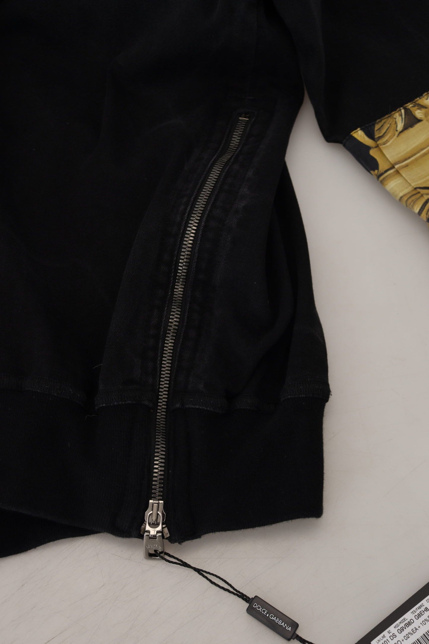 Black Cotton Crewneck Pullover Logo Sweater