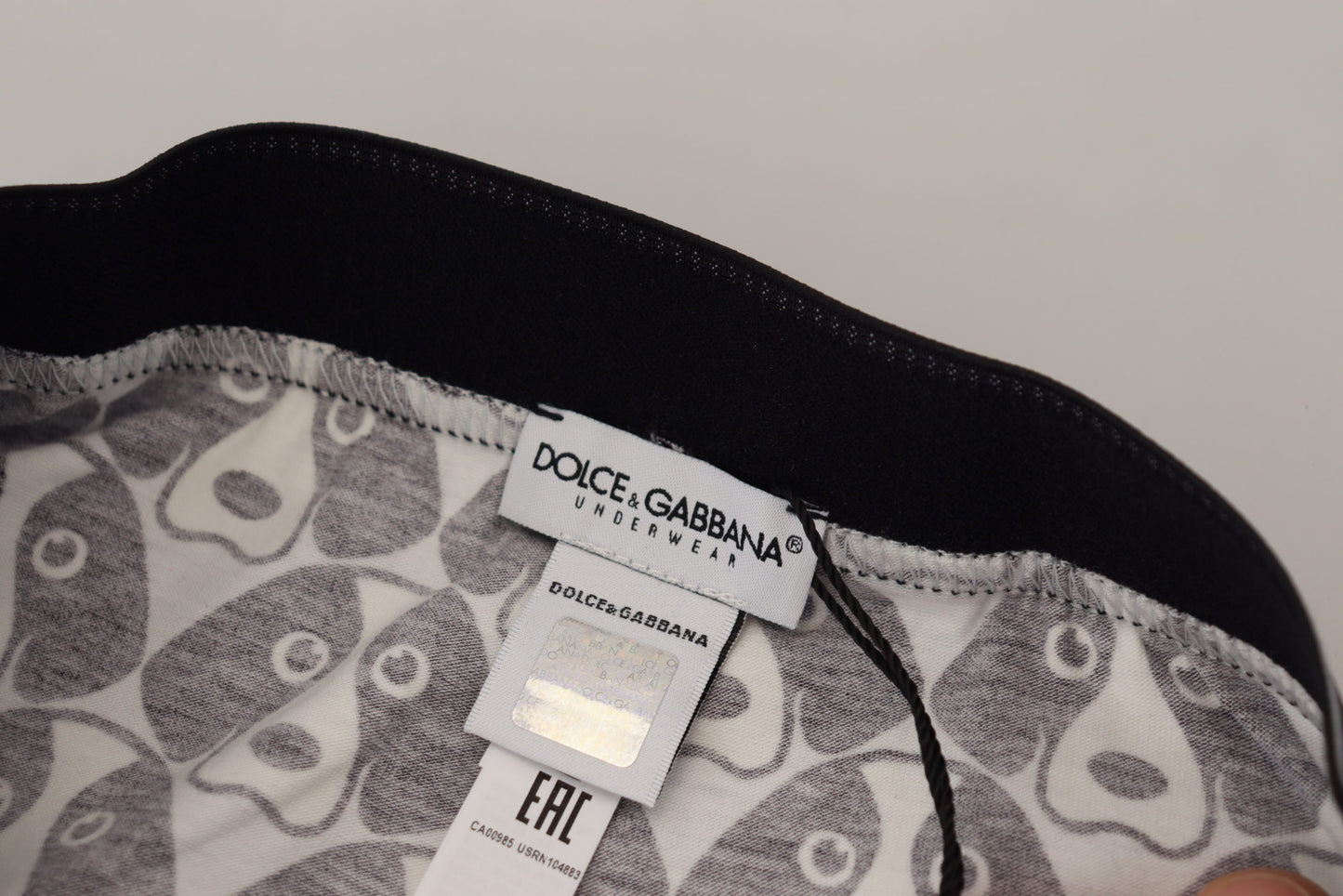 Black Dog Print Cotton Regular Boxer Underwear